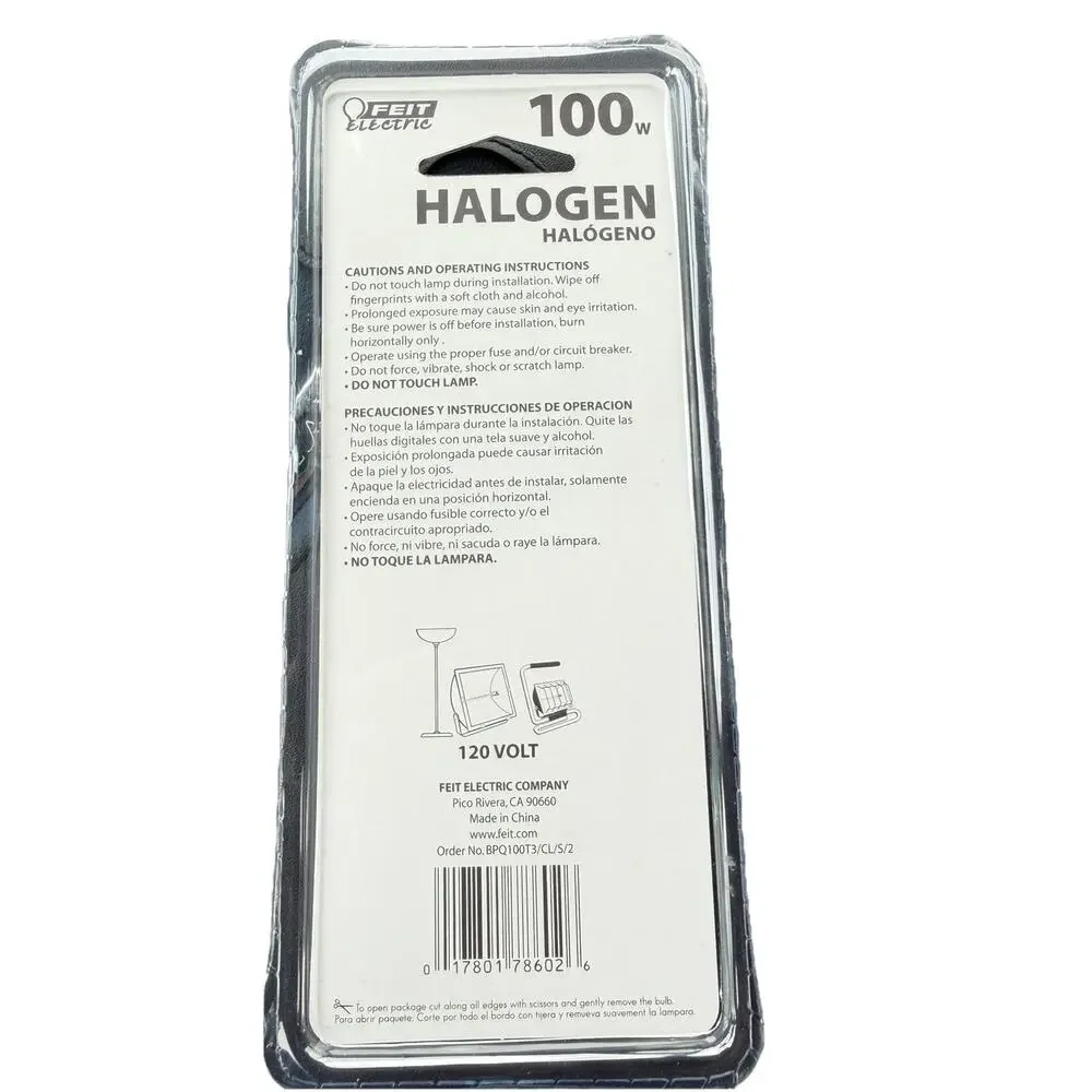 3 Pack Feit Electric 100W Halogen T3 Bulb 120V J-Type Double Ended 2pk